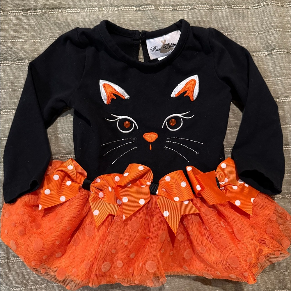 Rare Editions Black and Orange Cat Tutu Outfit